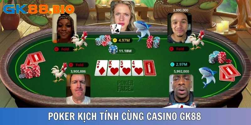 Thưởng thức màn so tài Poker kịch tính tại casino GK88